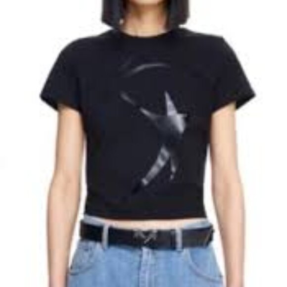 NWT Mugler  X HM Black Short Sleeve Tee Size M - Picture 2 of 7